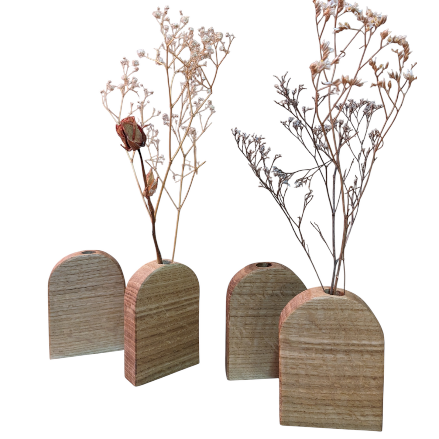 Petit soliflore en chêne – Élégance minimaliste pour vos fleurs séchées