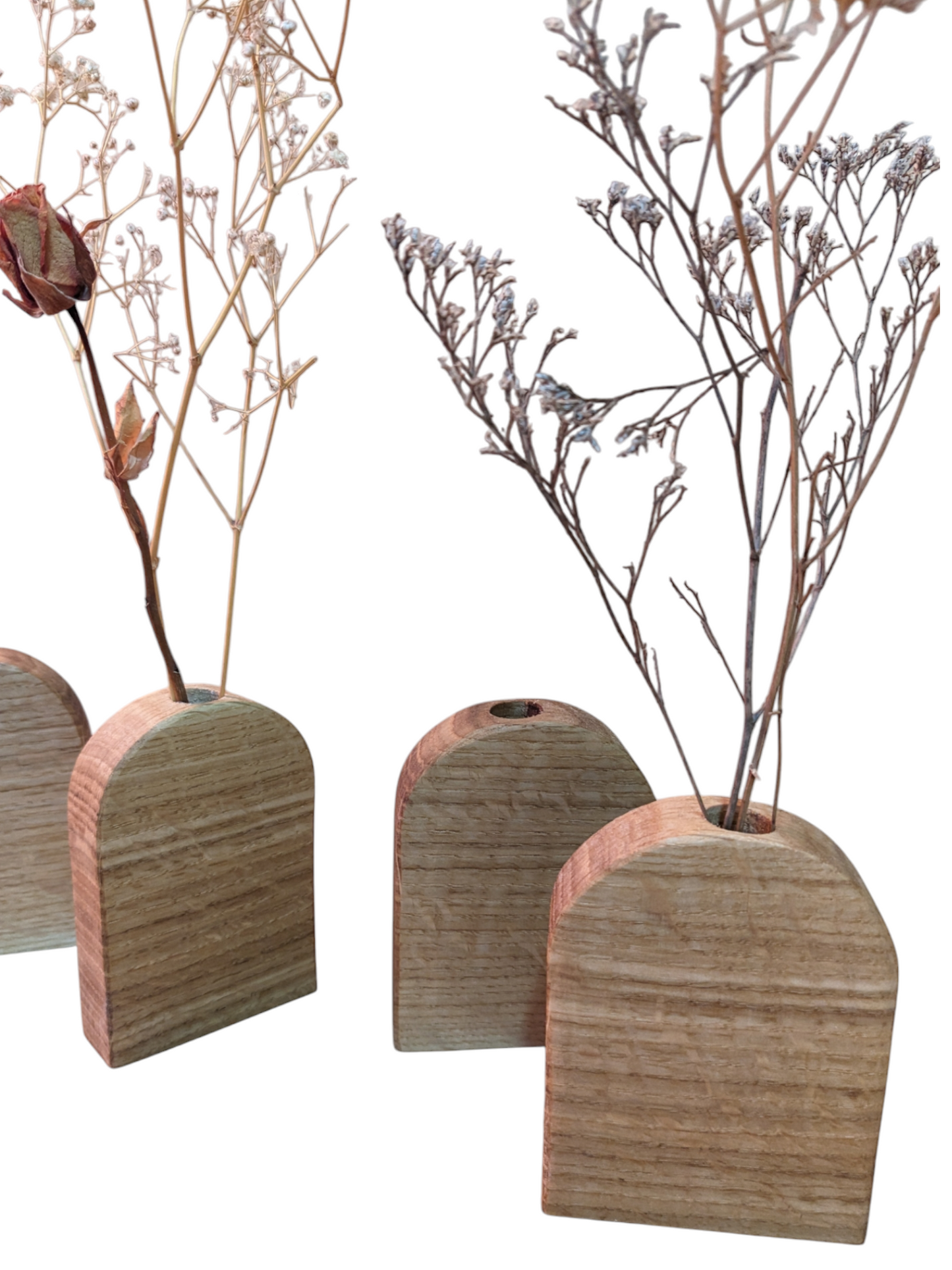 Petit soliflore en chêne – Élégance minimaliste pour vos fleurs séchées
