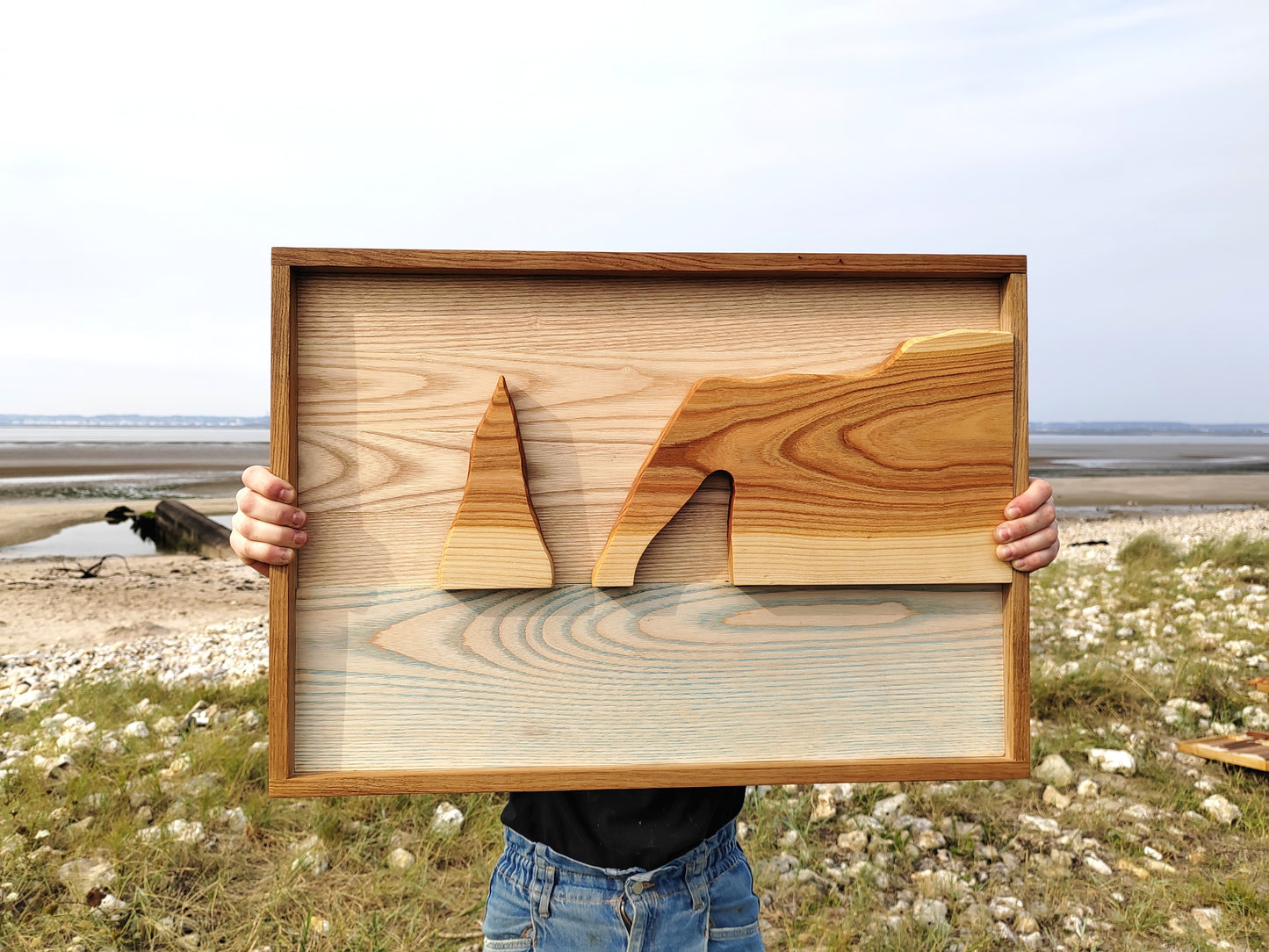 ETRETAT - tableau en bois 60x42cm