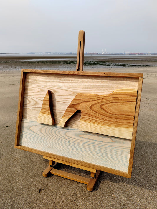 ETRETAT - tableau en bois 60x42cm