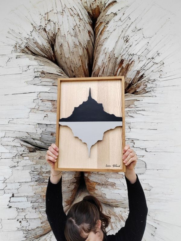 MONT SAINT MICHEL - tableau en bois 30x42cm (A3)