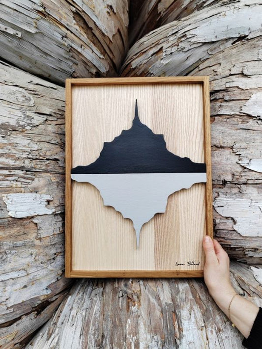MONT SAINT MICHEL - tableau en bois 30x42cm (A3)