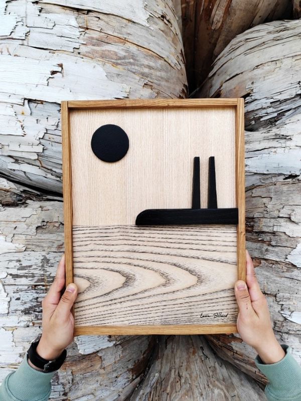 LE HAVRE - tableau en bois 30x42cm (A3)