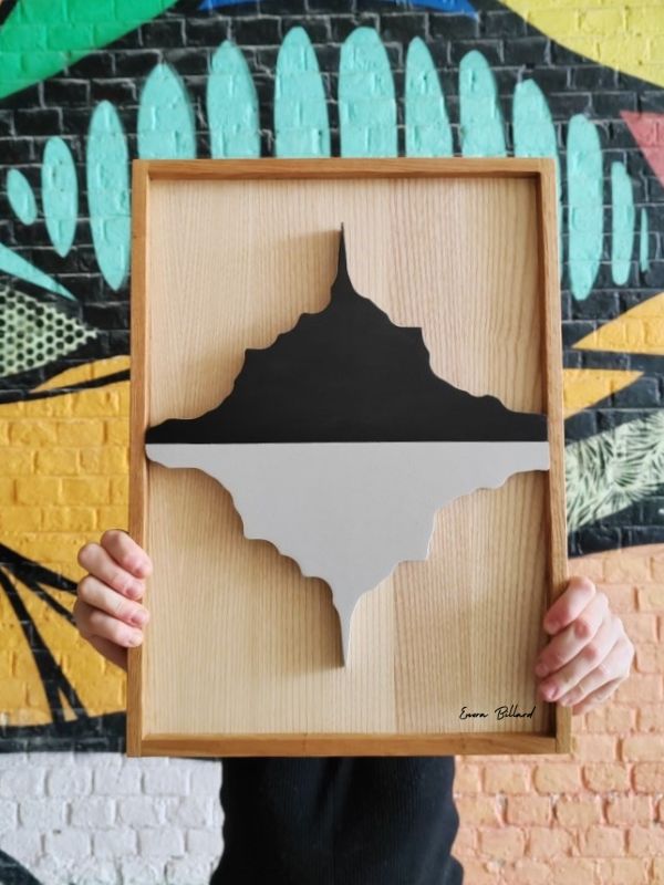 MONT SAINT MICHEL - tableau en bois 30x42cm (A3)