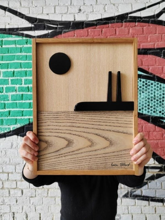 LE HAVRE - tableau en bois 30x42cm (A3)