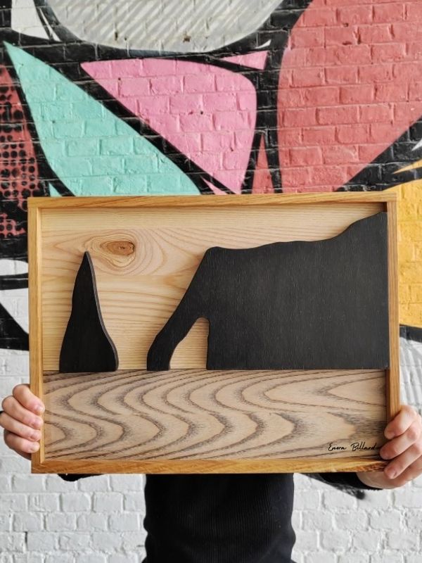 ETRETAT - tableau en bois 30x42cm (A3)