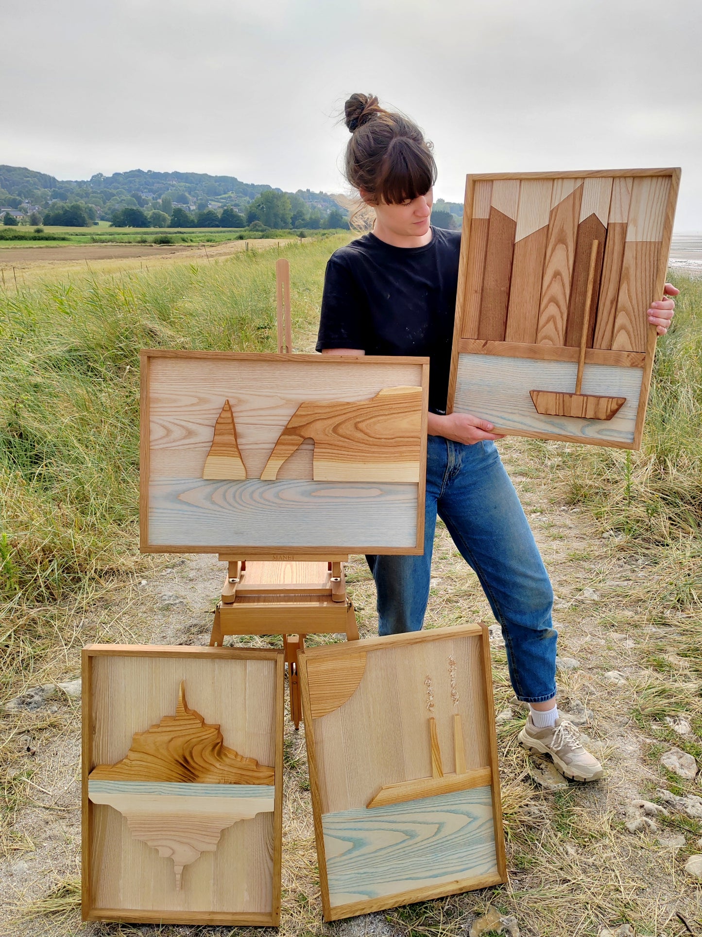 ETRETAT - tableau en bois 60x42cm