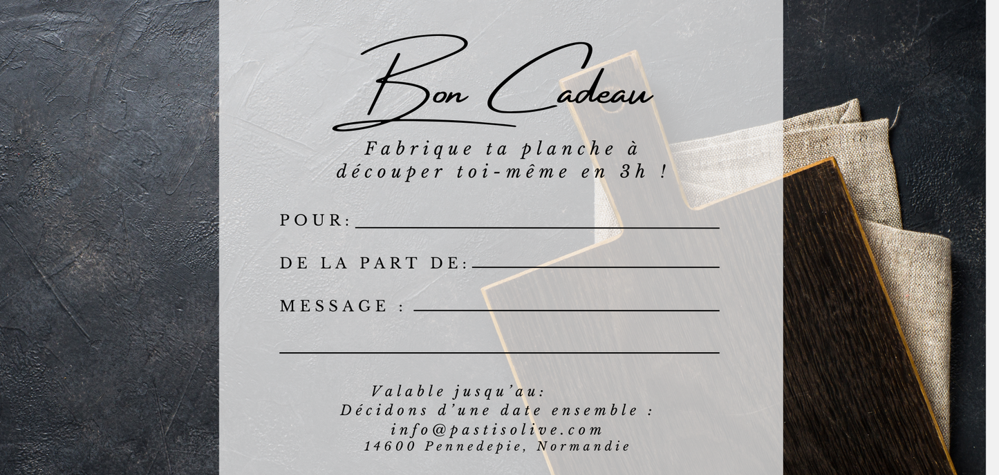 Fabriquez votre planche à découper de A à Z (3h)