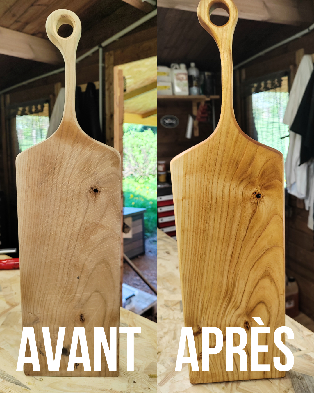 Baume pour planches et ustensiles en bois