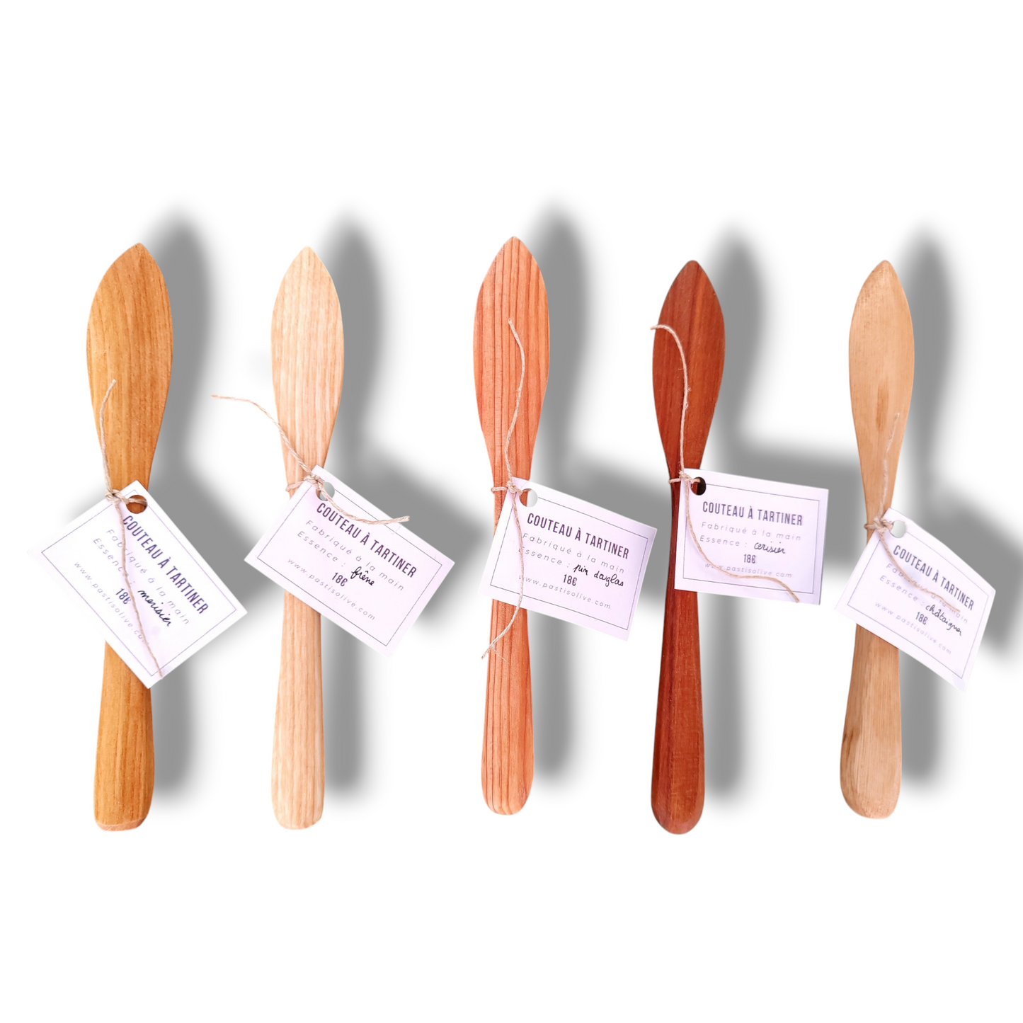 Couteaux à tartiner (essences normandes)